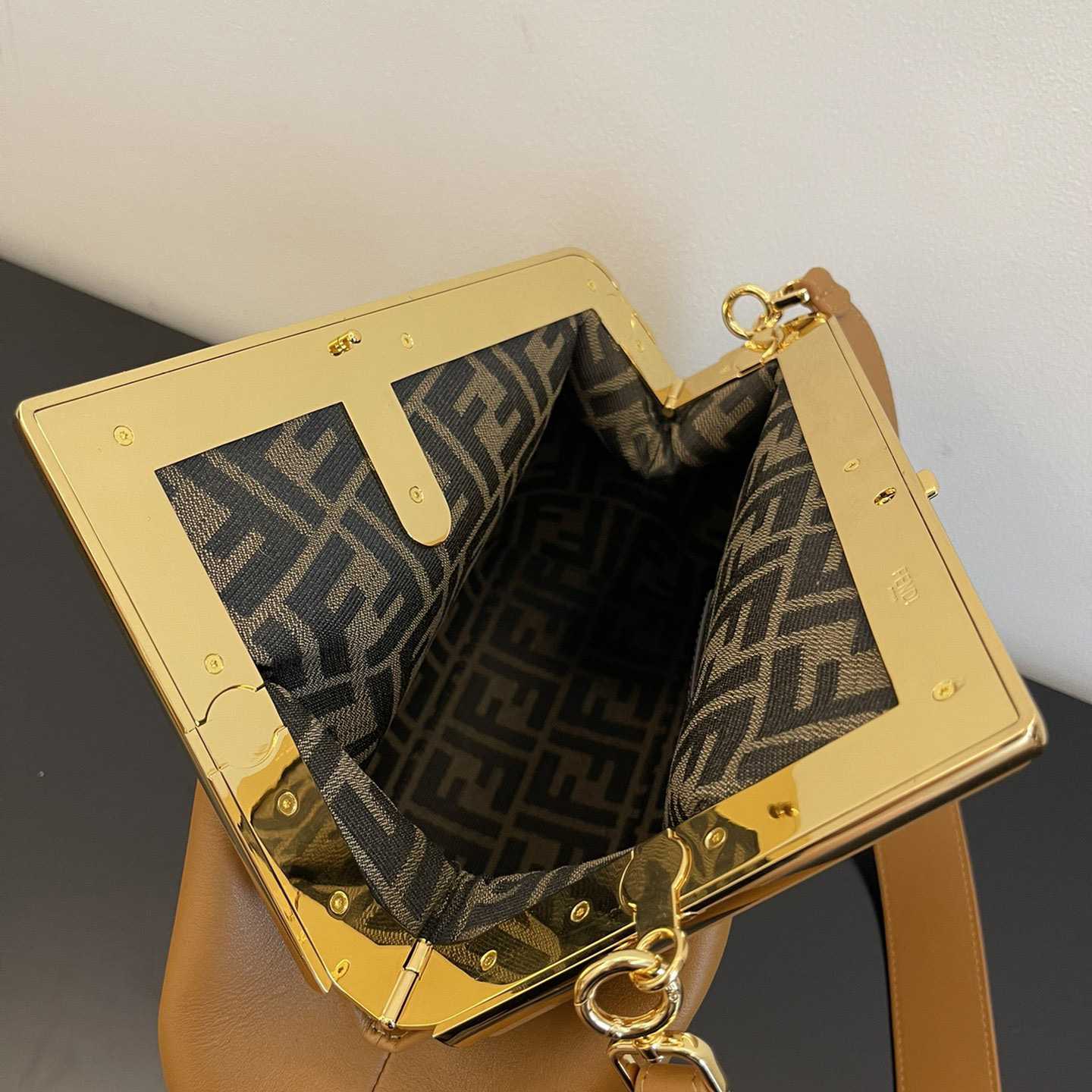 Fendi First Medium Brown Leather Bag - FashionPlug