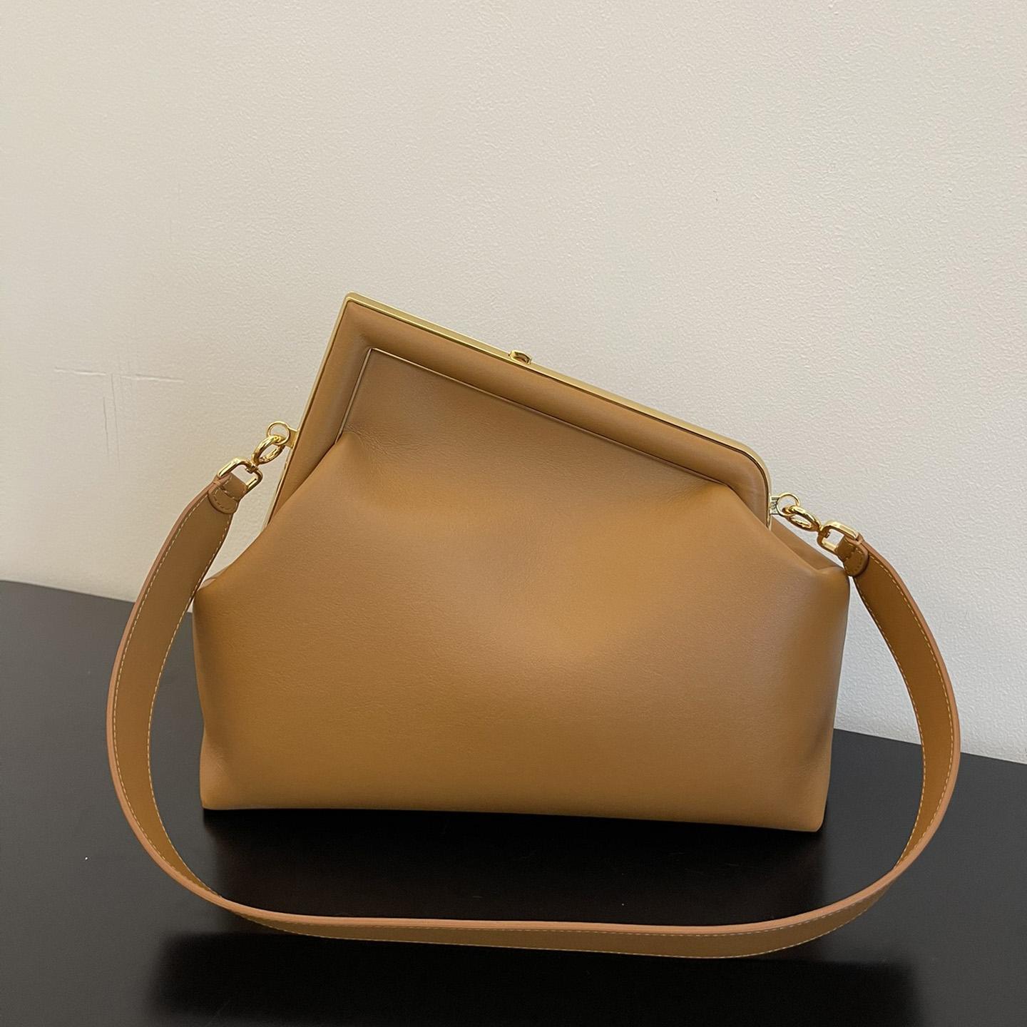 Fendi First Medium Brown Leather Bag - FashionPlug