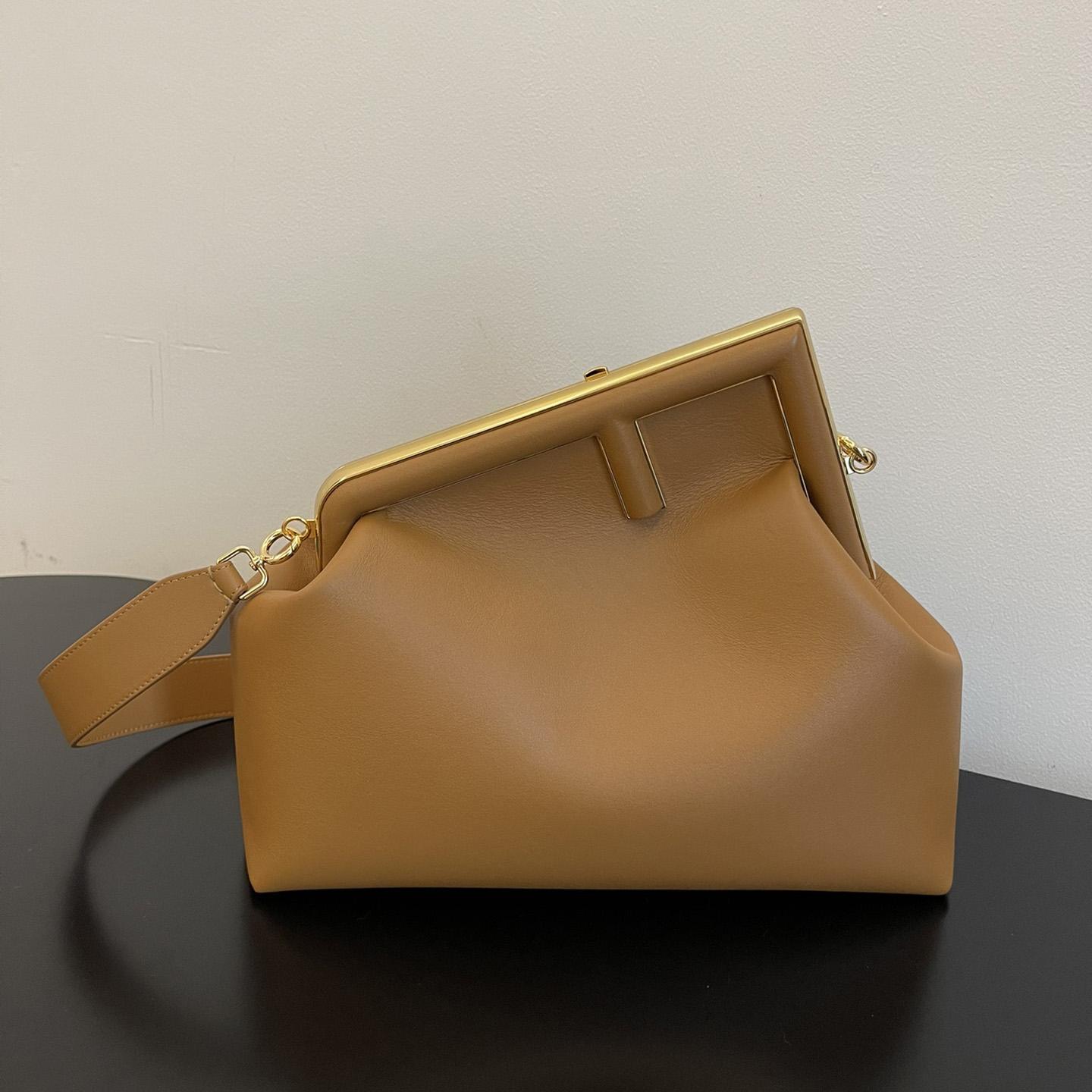 Fendi First Medium Brown Leather Bag - FashionPlug