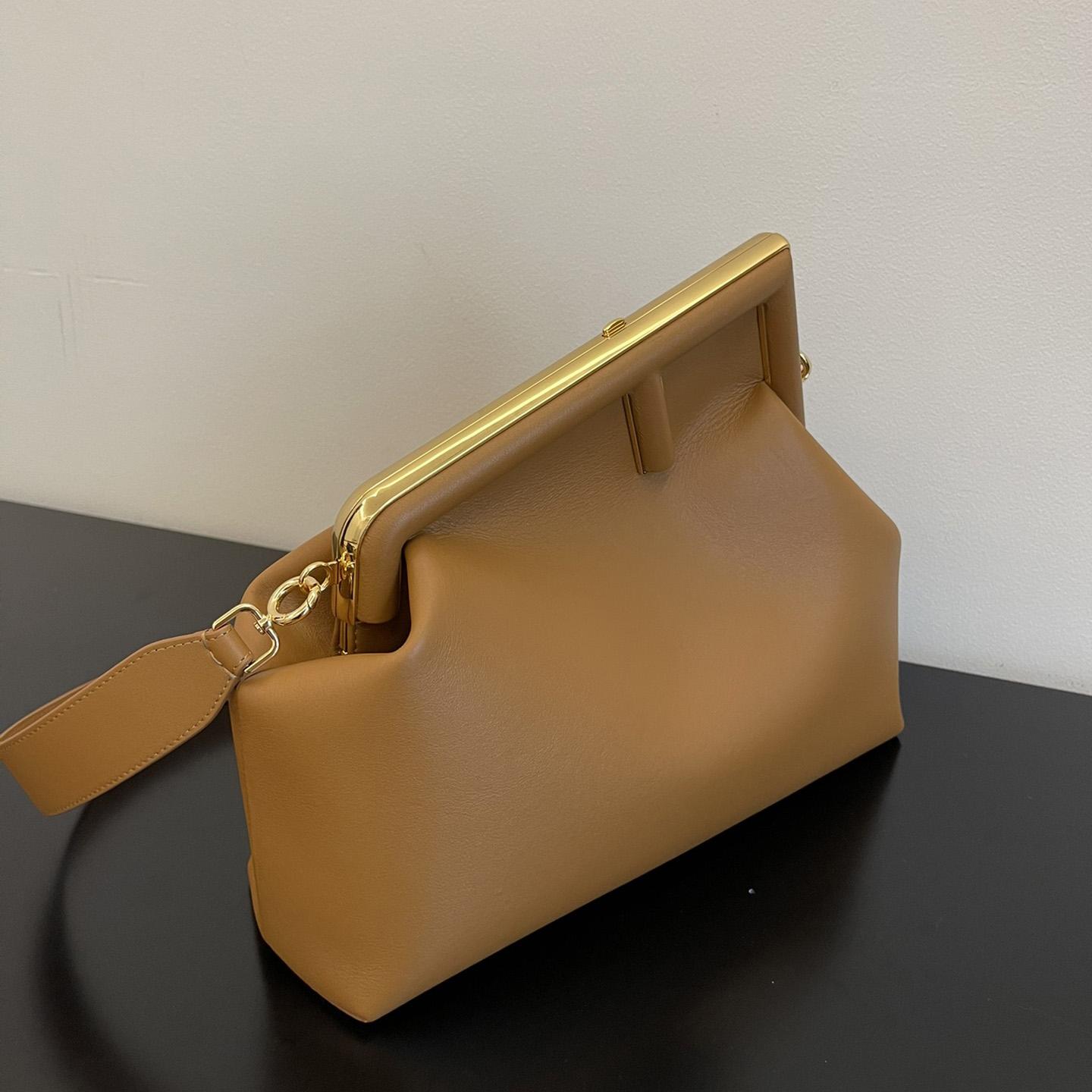Fendi First Medium Brown Leather Bag - FashionPlug
