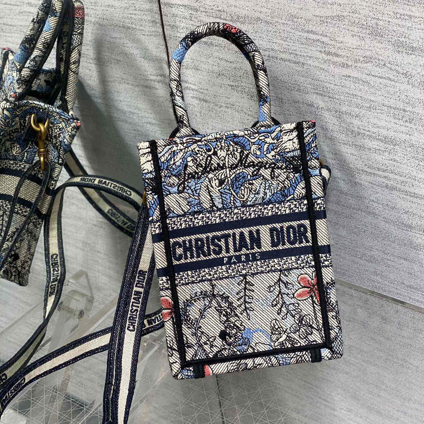 Dior Mini Dior Book Tote Phone Bag - FashionPlug