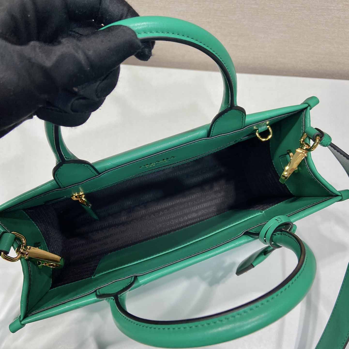 Prada Small Leather Prada Symbole Bag With Topstitching - FashionPlug