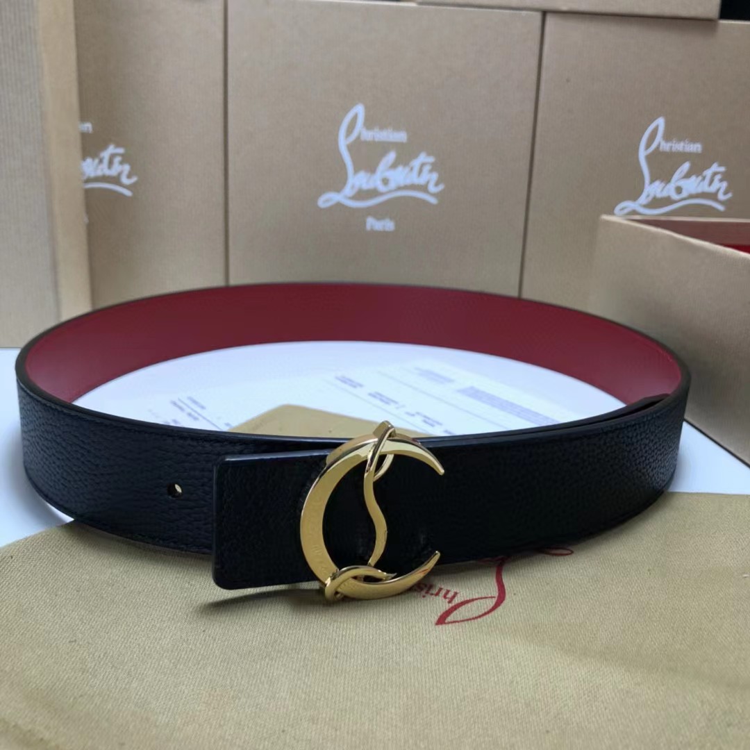 Christian Louboutin Logo Leather Belt  - FashionPlug