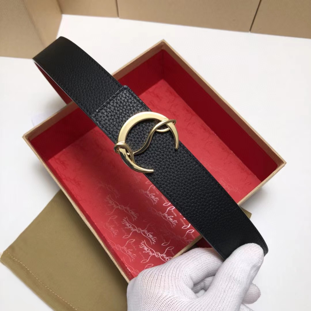 Christian Louboutin Logo Leather Belt  - FashionPlug