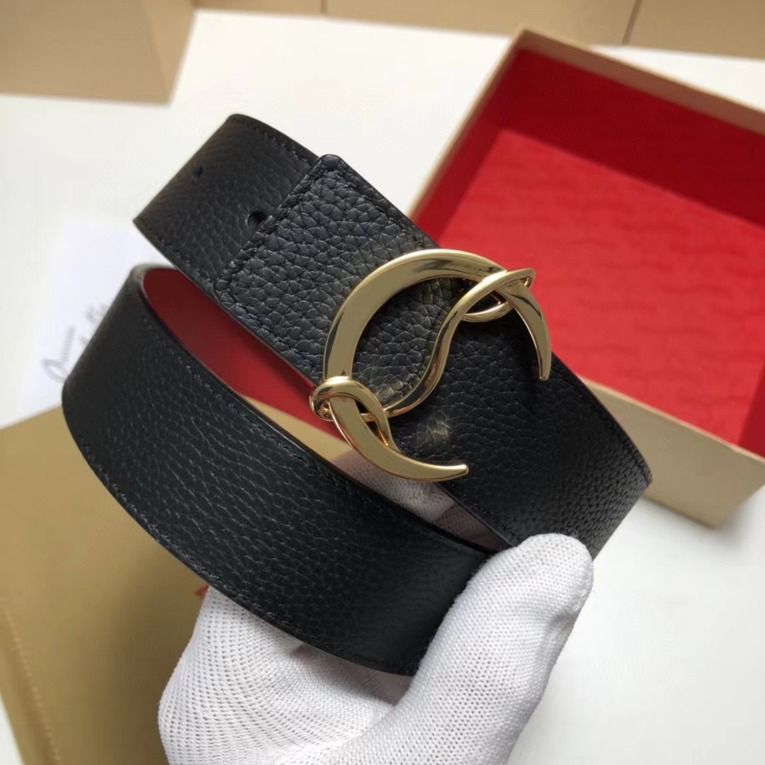 Christian Louboutin Logo Leather Belt  - FashionPlug
