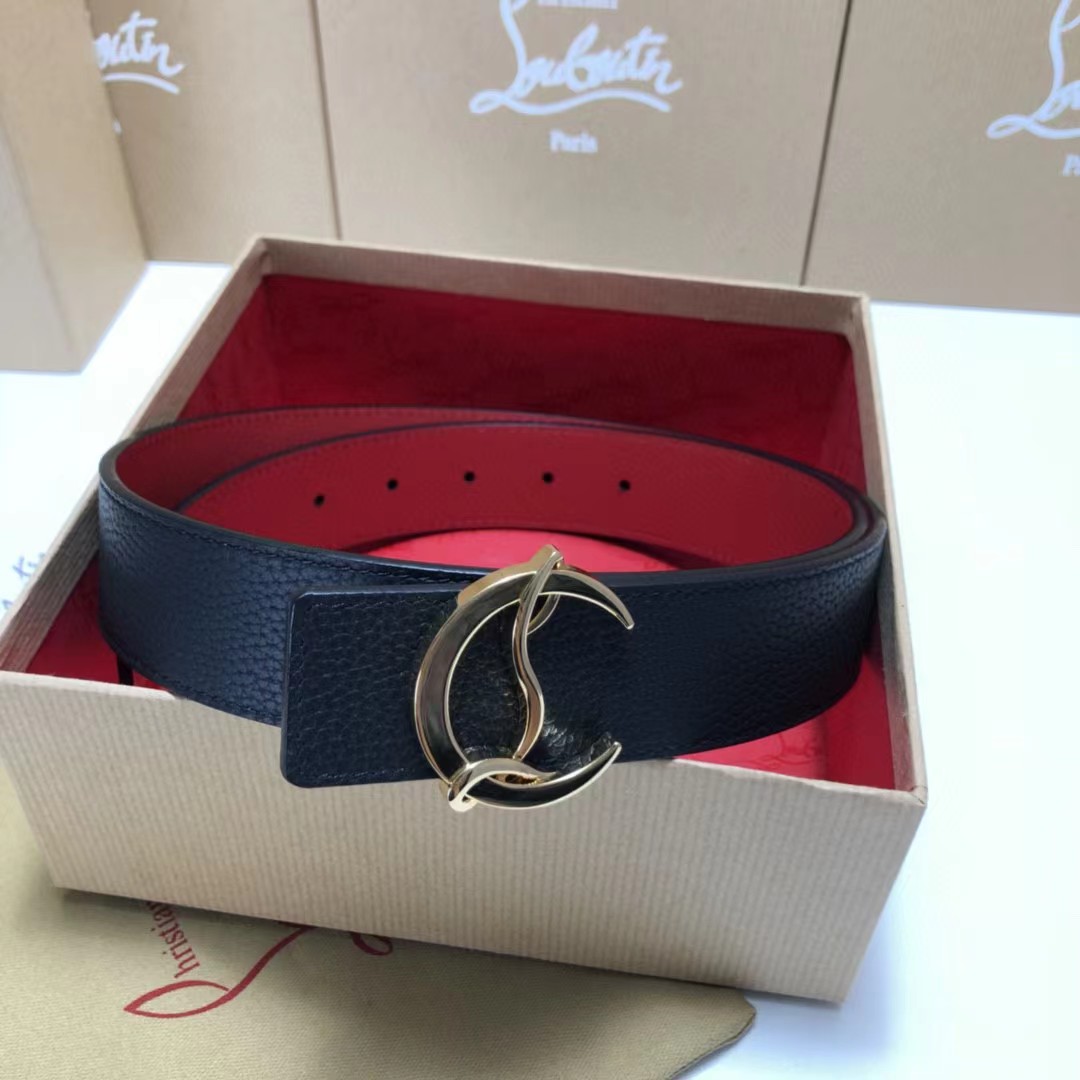 Christian Louboutin Logo Leather Belt  - FashionPlug