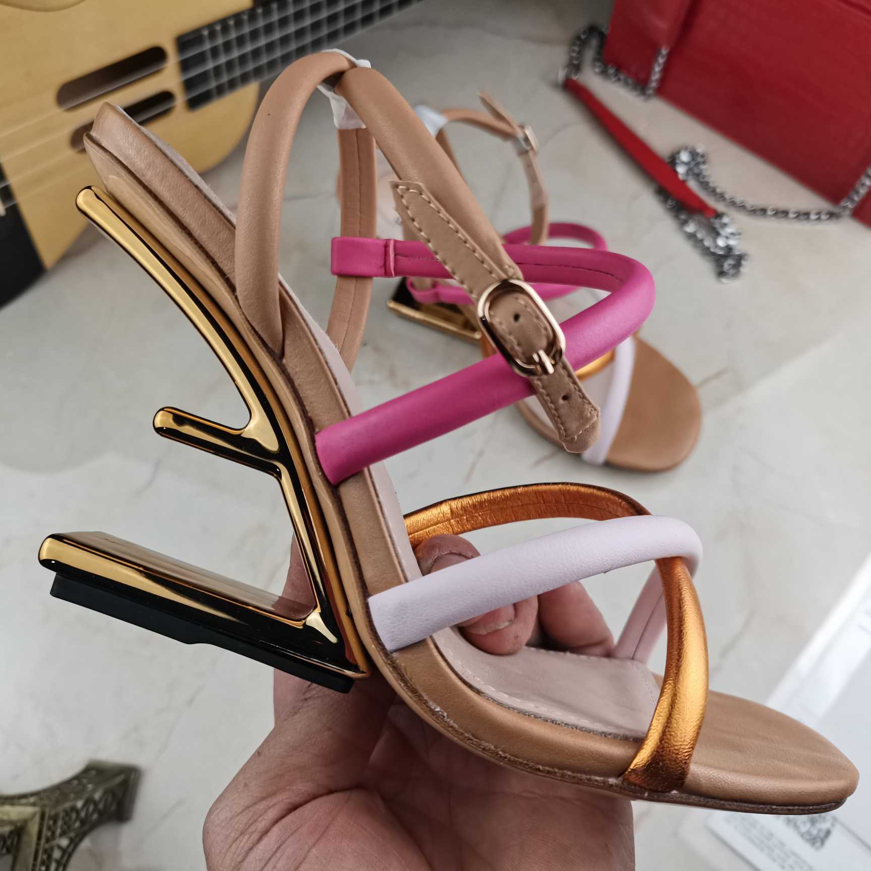 Fendi Women's Purple First Leather Sandal - FashionPlug