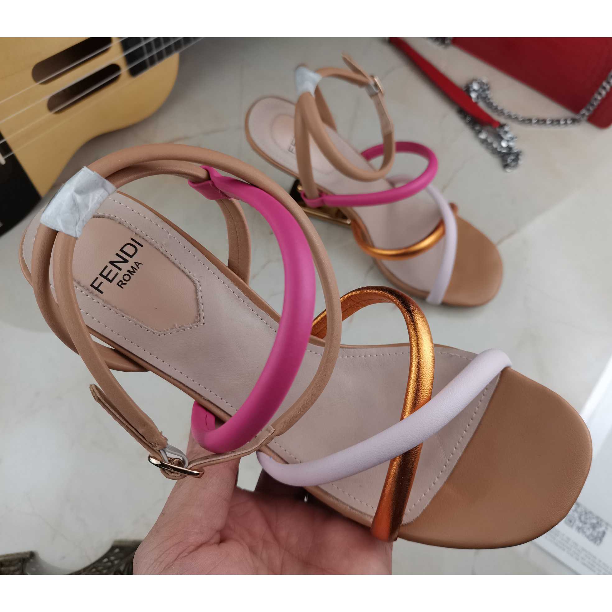 Fendi Women's Purple First Leather Sandal - FashionPlug