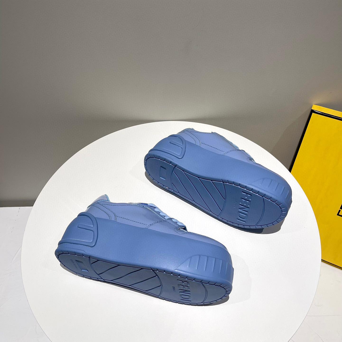 Fendi Fashion Show Blue Leather Low-Tops Sneaker  - FashionPlug
