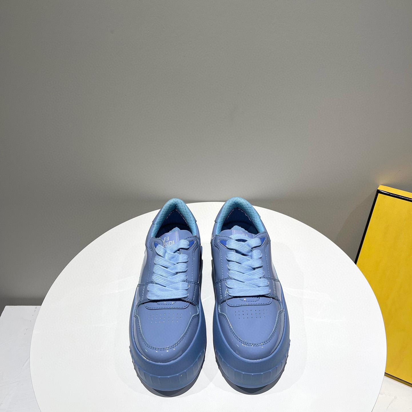 Fendi Fashion Show Blue Leather Low-Tops Sneaker  - FashionPlug