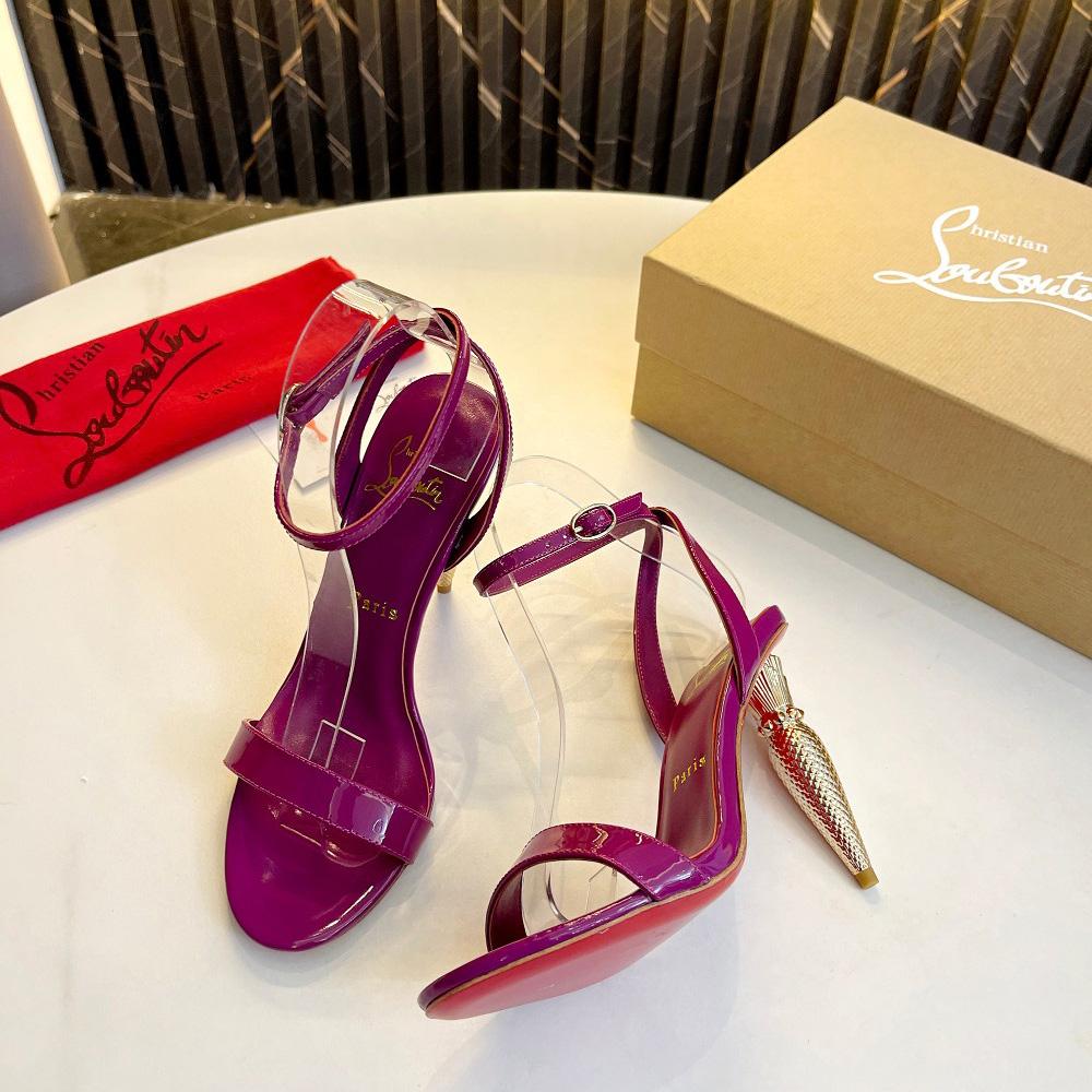 Christian Louboutin Lipqueen 105 Patent Leather Sandals - FashionPlug