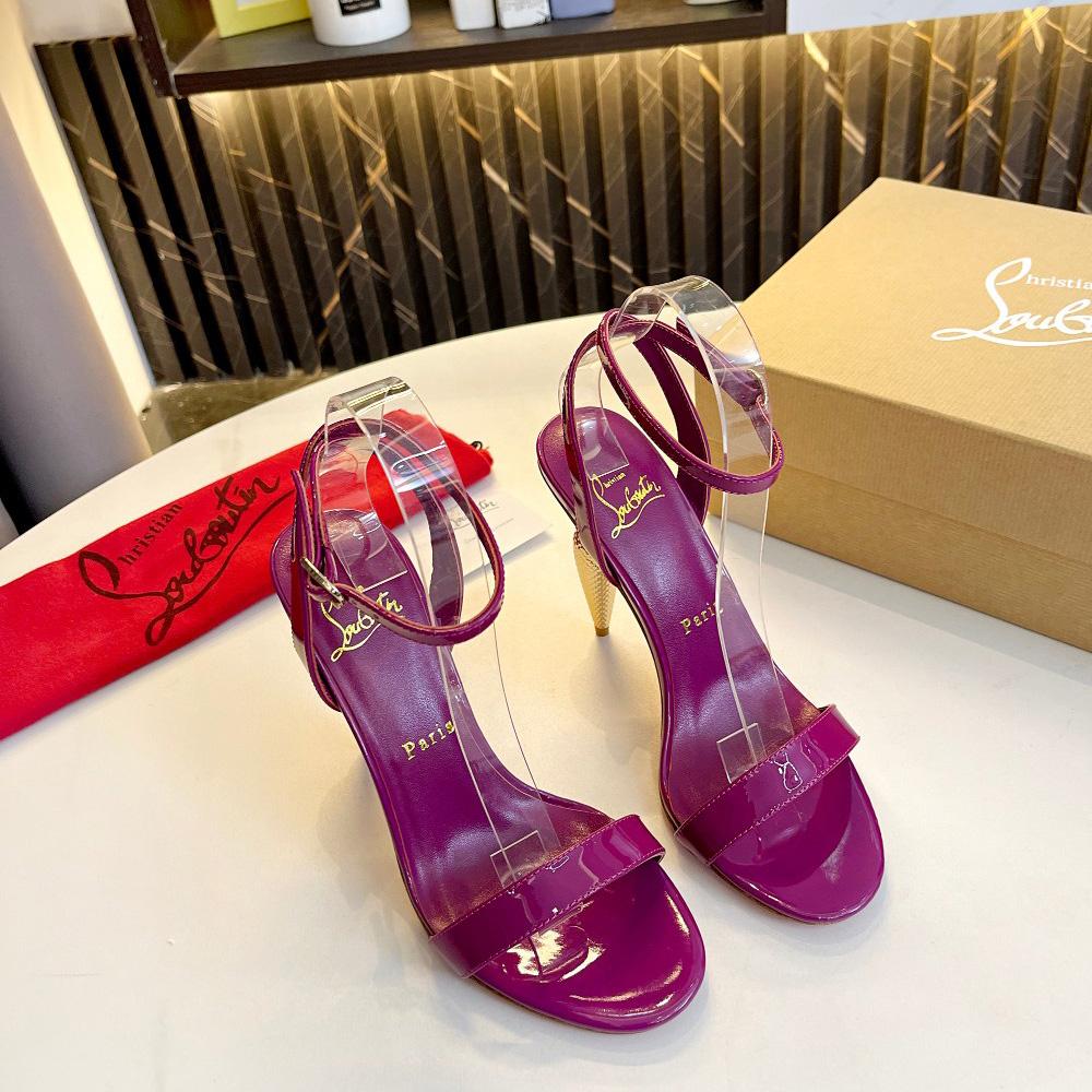 Christian Louboutin Lipqueen 105 Patent Leather Sandals - FashionPlug