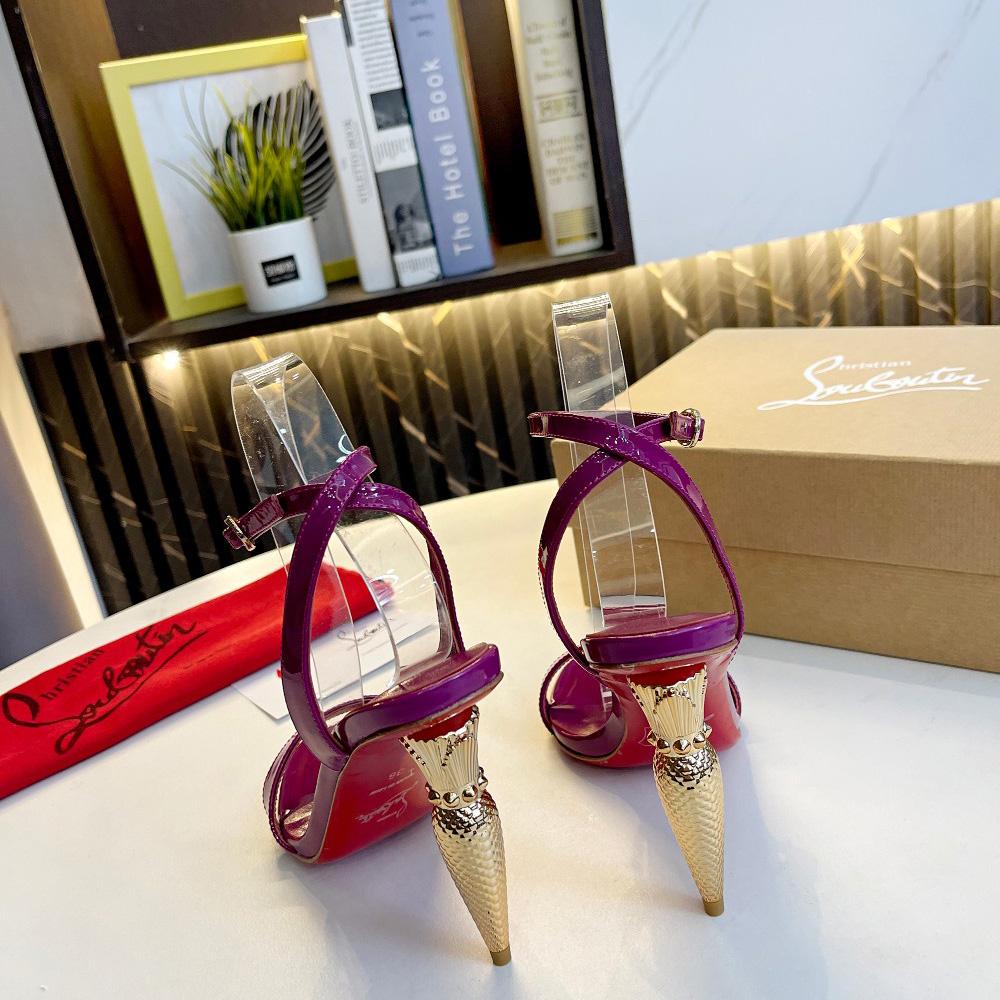 Christian Louboutin Lipqueen 105 Patent Leather Sandals - FashionPlug