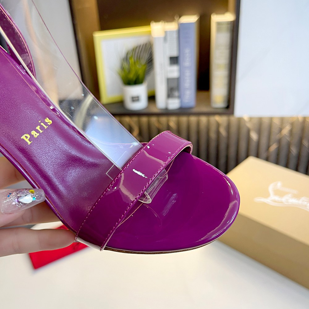 Christian Louboutin Lipqueen 105 Patent Leather Sandals - FashionPlug