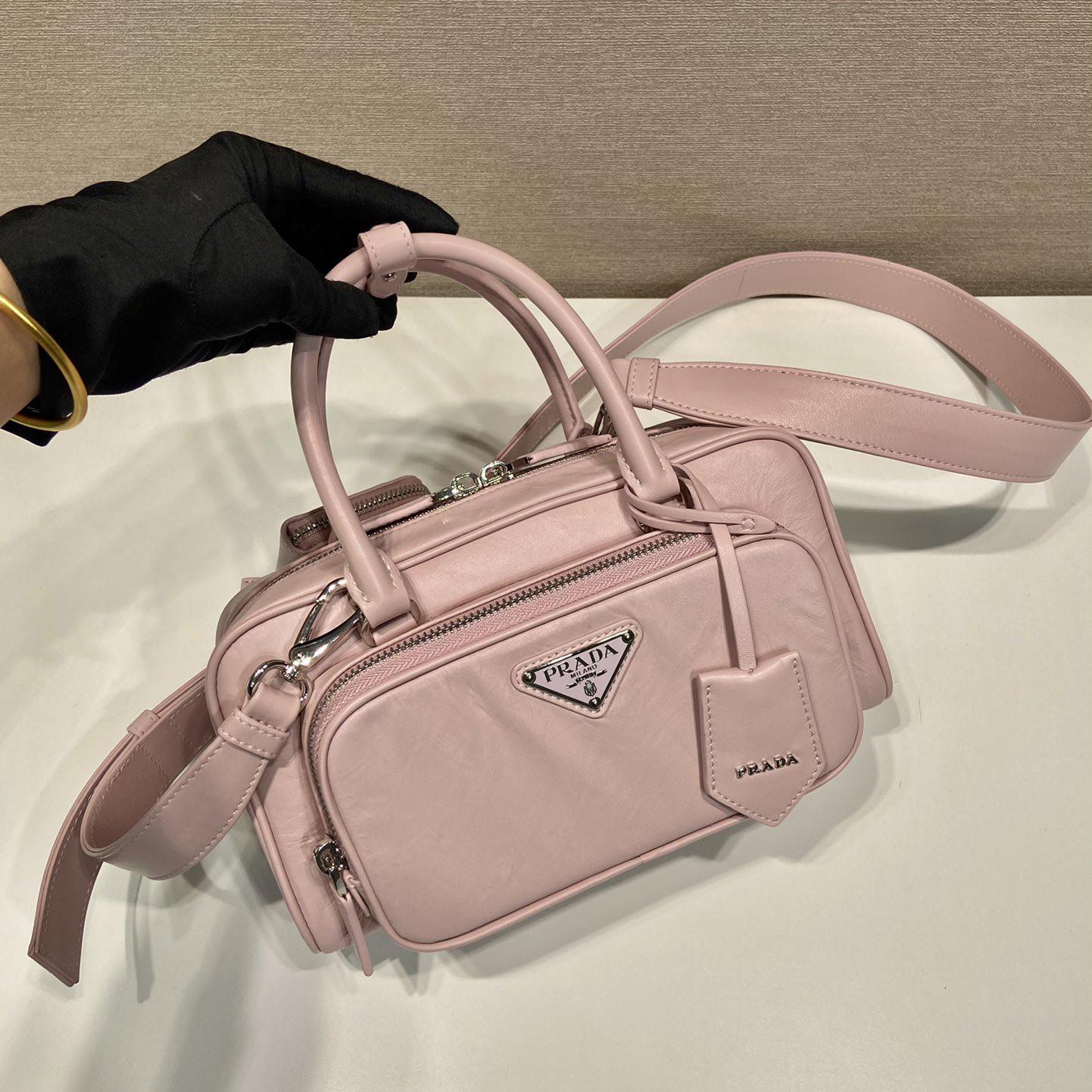 Prada Antique Nappa Leather Multi-pocket Top-handle Bag - FashionPlug