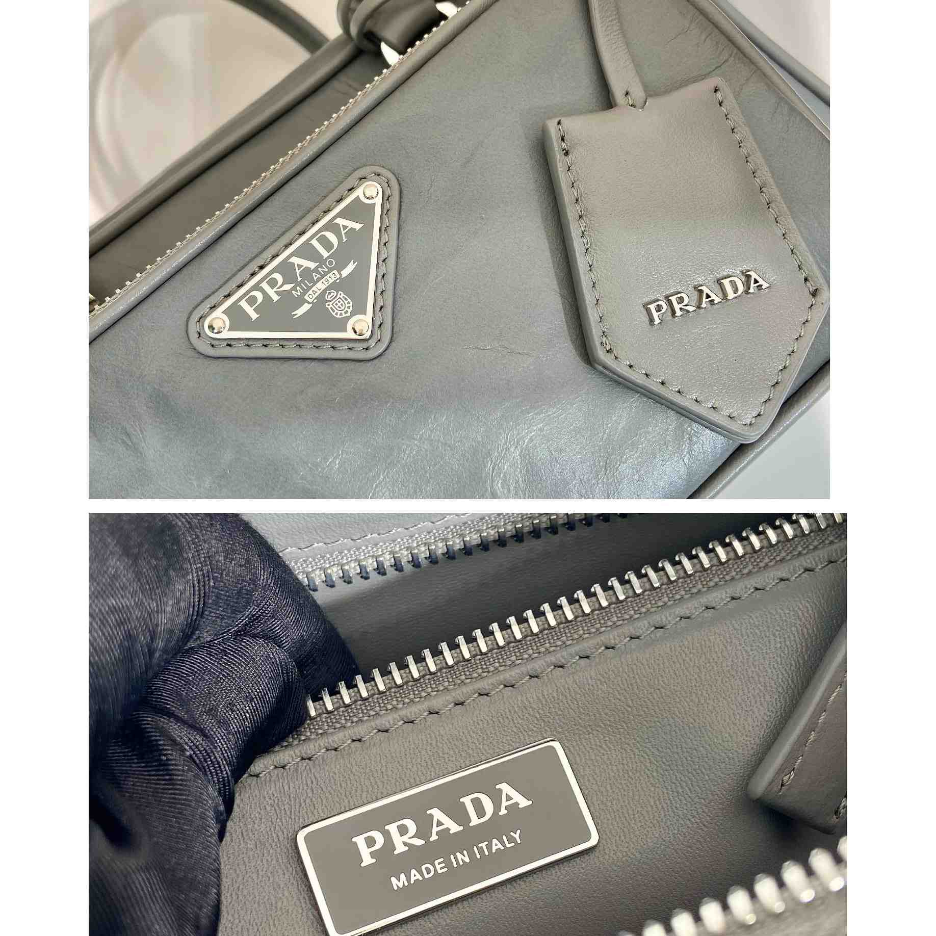 Prada Antique Nappa Leather Multi-pocket Top-handle Bag - FashionPlug