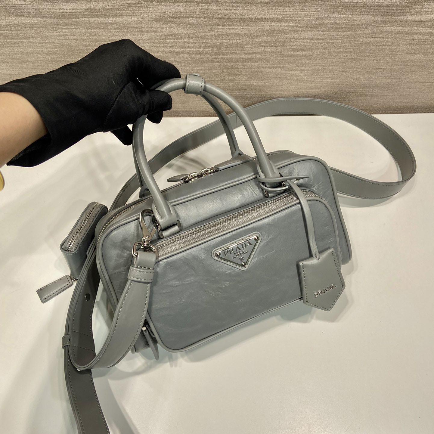Prada Antique Nappa Leather Multi-pocket Top-handle Bag - FashionPlug