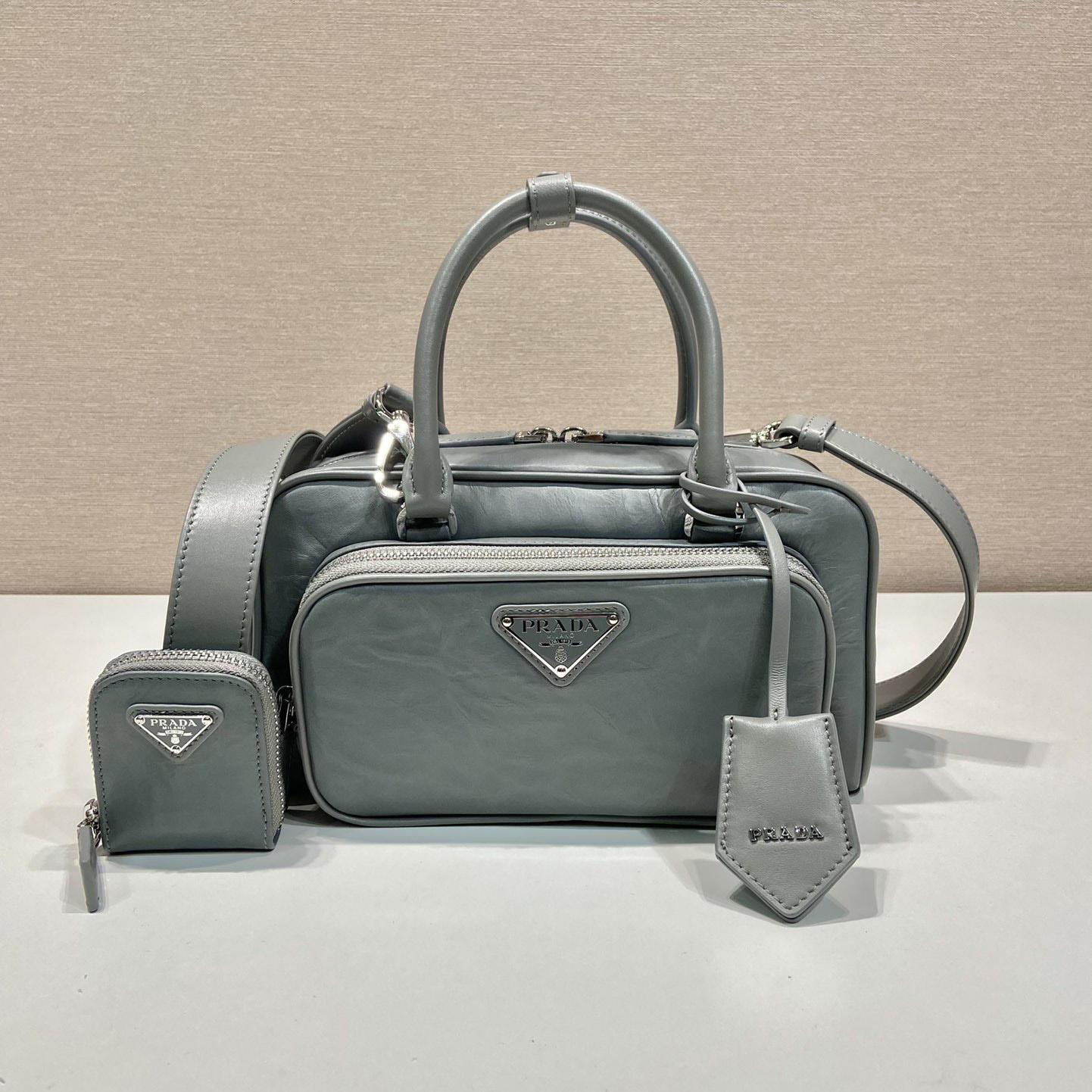 Prada Antique Nappa Leather Multi-pocket Top-handle Bag - FashionPlug