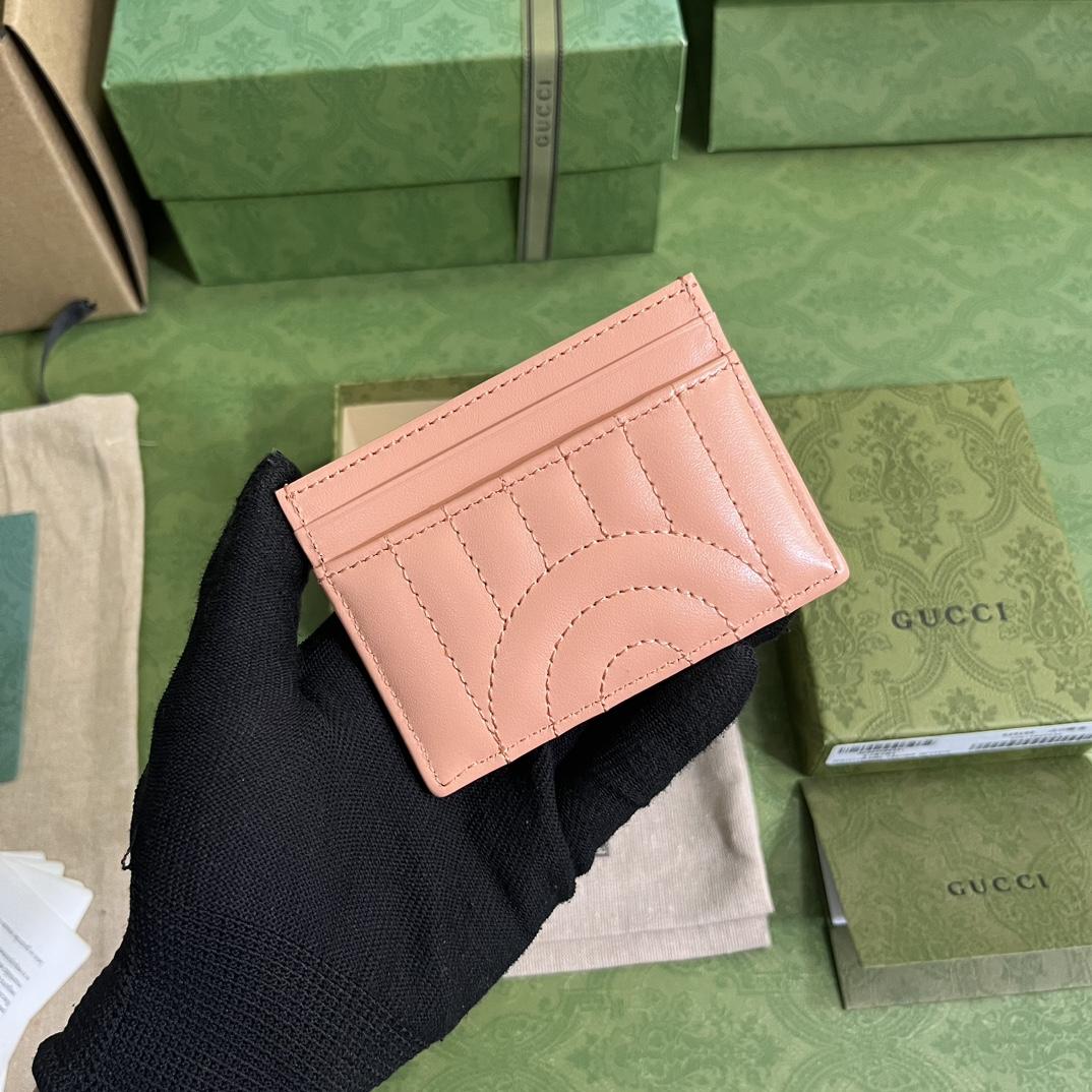 Gucci GG Marmont Matelassé Card Case(10-7cm) - FashionPlug