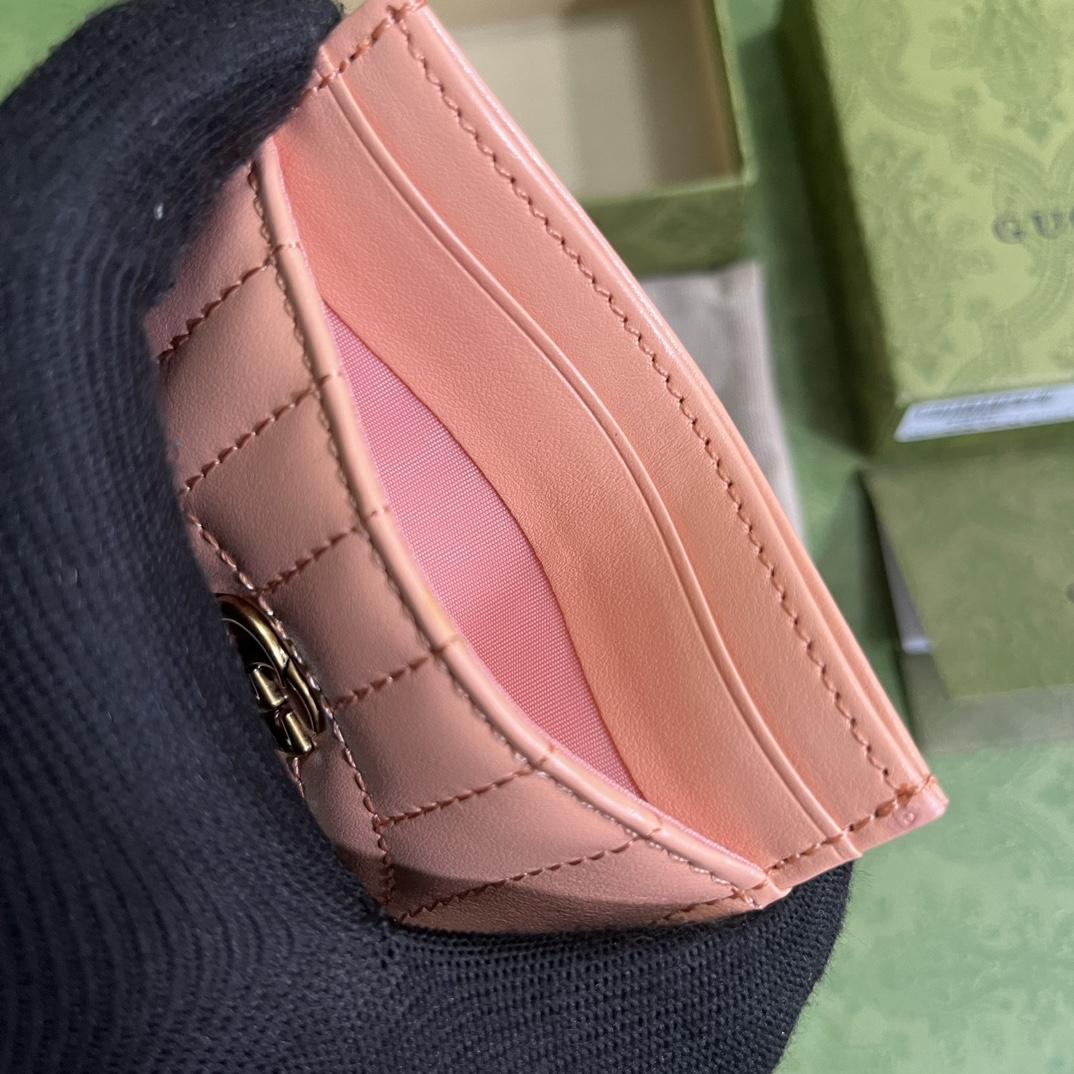 Gucci GG Marmont Matelassé Card Case(10-7cm) - FashionPlug