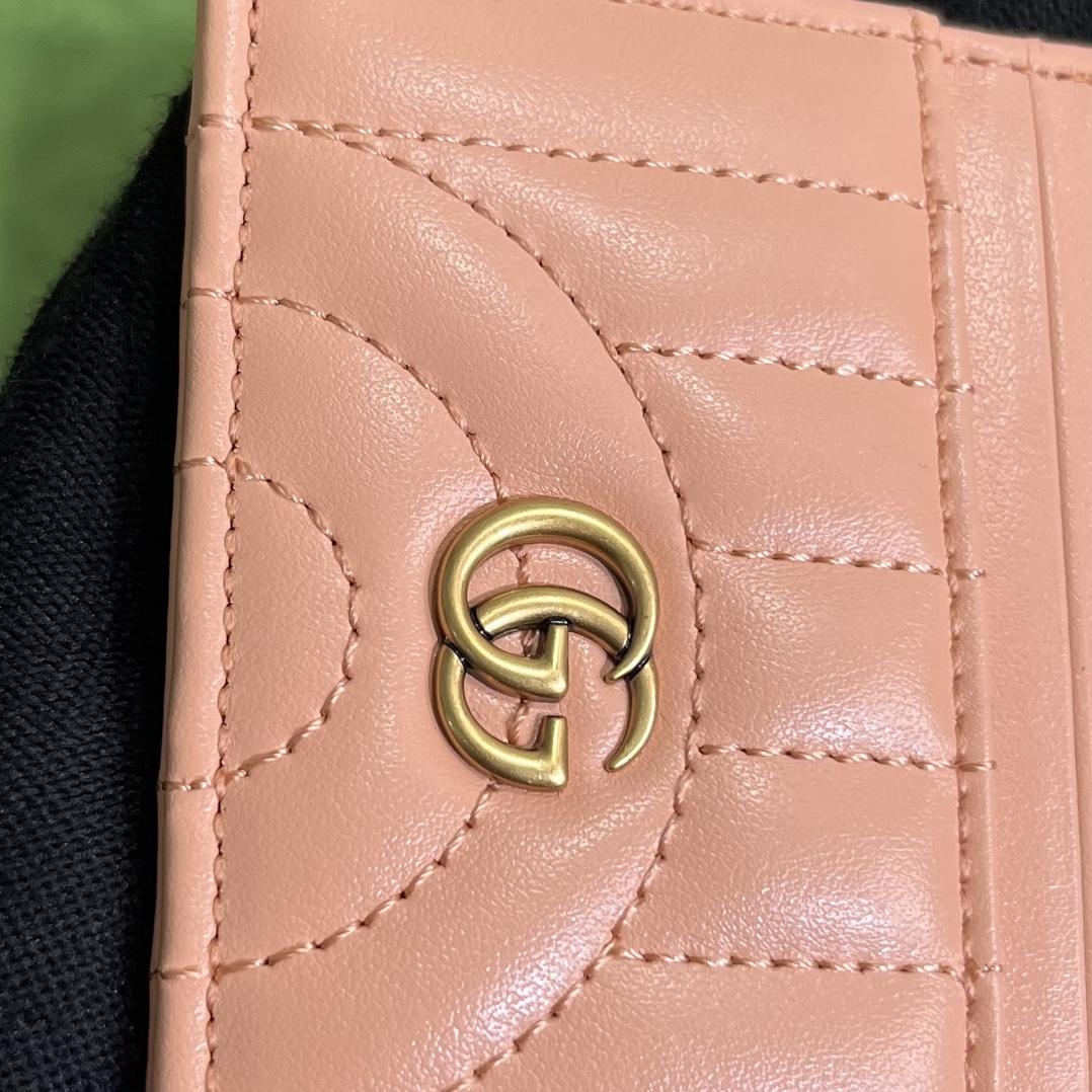 Gucci GG Marmont Matelassé Card Case(10-7cm) - FashionPlug