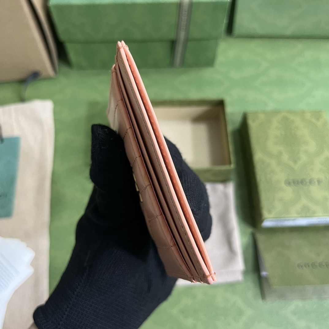 Gucci GG Marmont Matelassé Card Case(10-7cm) - FashionPlug