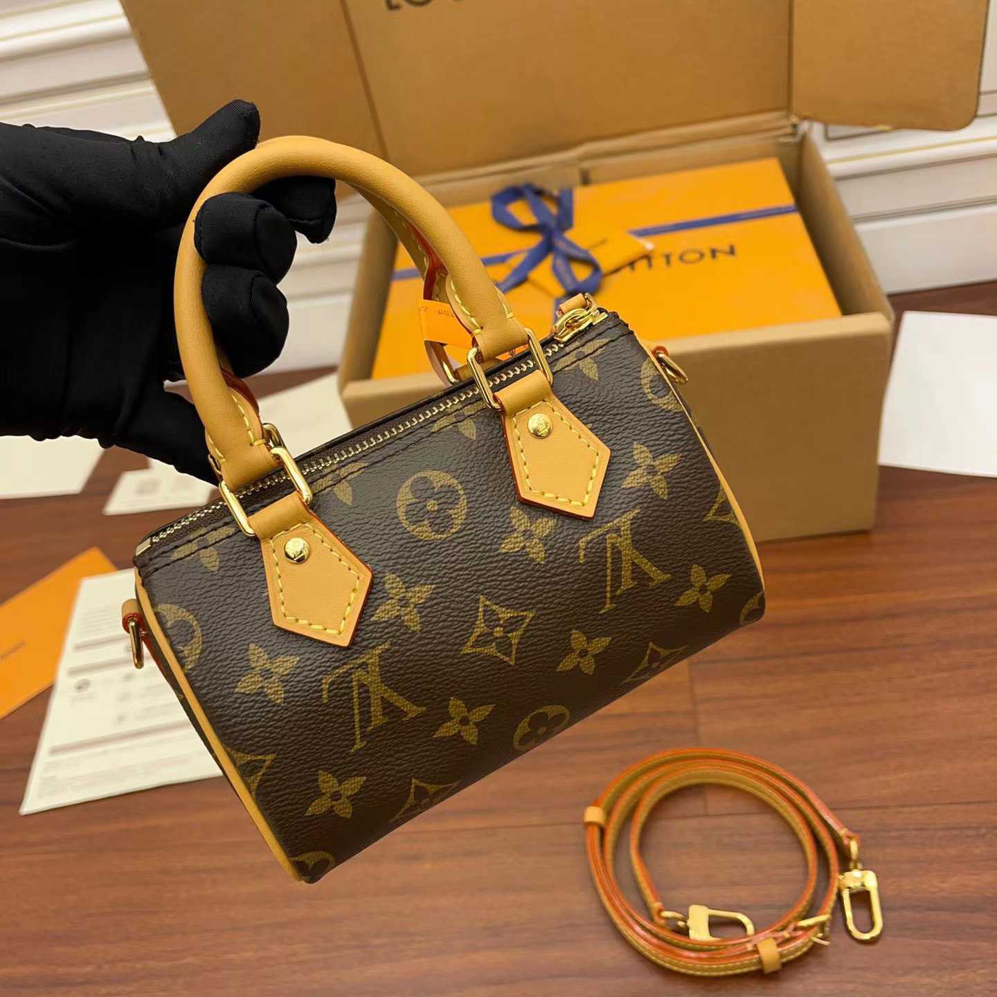 Louis Vuitton Monogram Nano Speedy Bandouliere   M81085 - FashionPlug