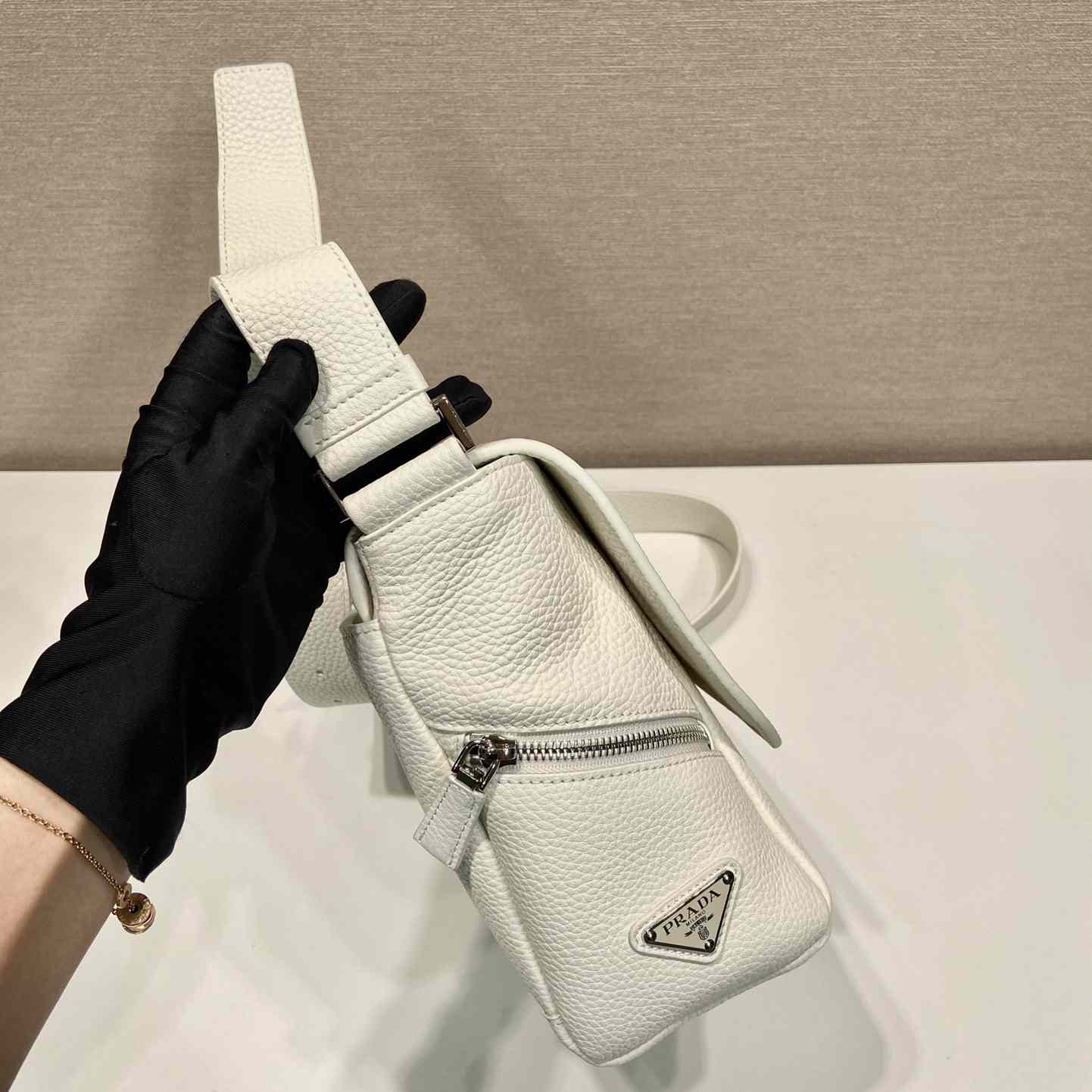 Prada Leather Bag With Shoulder Strap - FashionPlug
