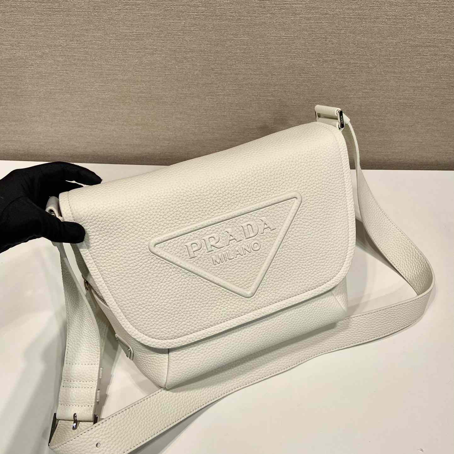 Prada Leather Bag With Shoulder Strap - FashionPlug