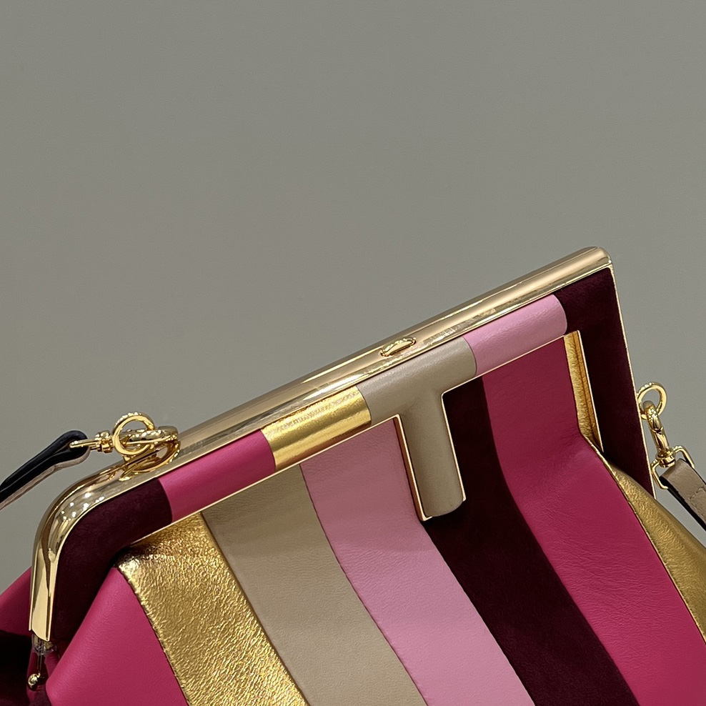 Fendi First Small Leather Bag With Multicolour Inlay - FashionPlug