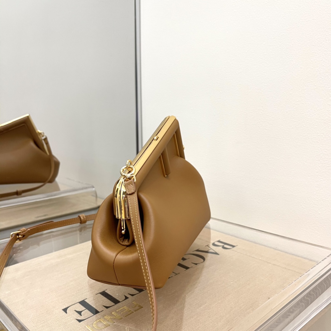 Fendi First Small Brown Leather Bag - FashionPlug