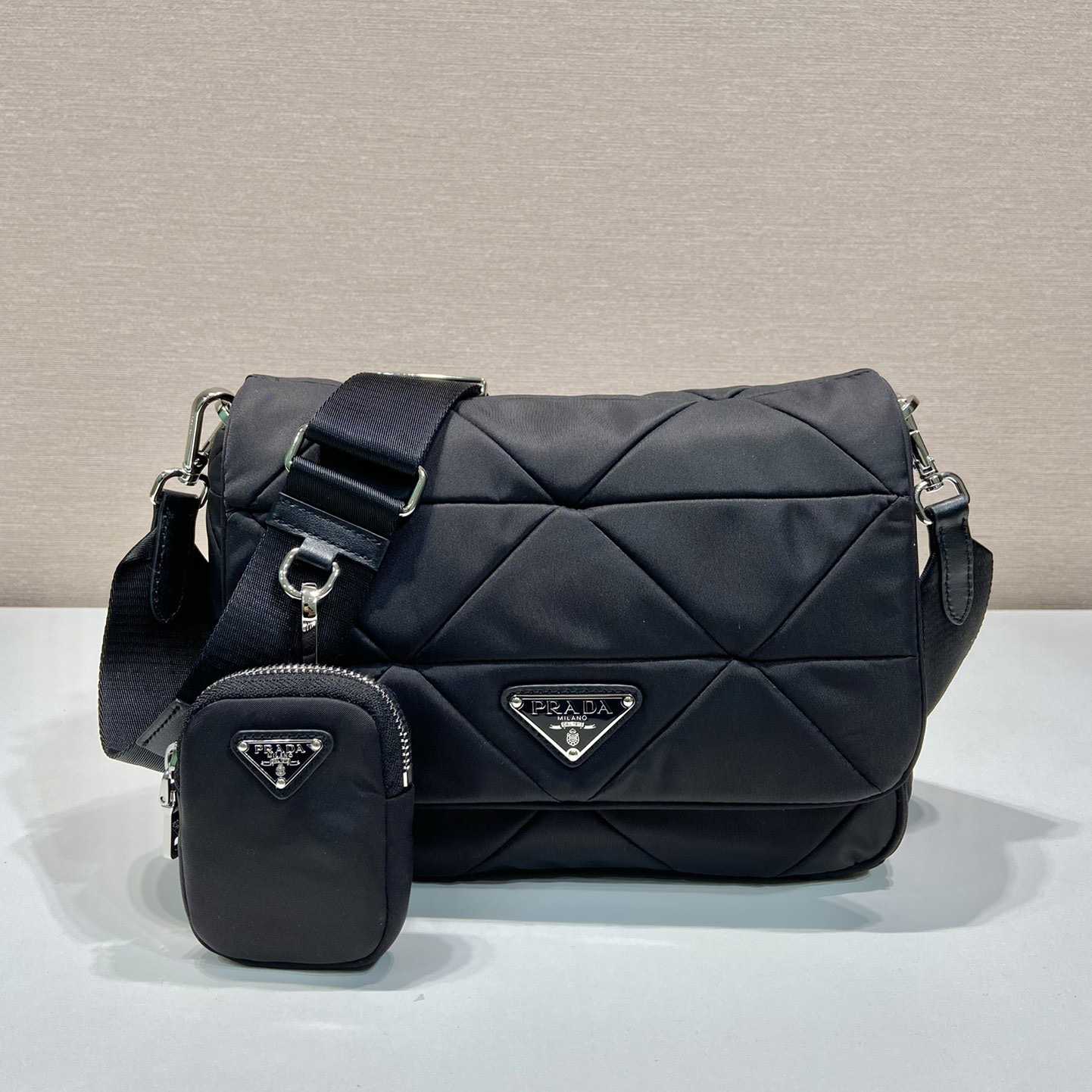 Prada Padded Re-Nylon Shoulder Bag - FashionPlug