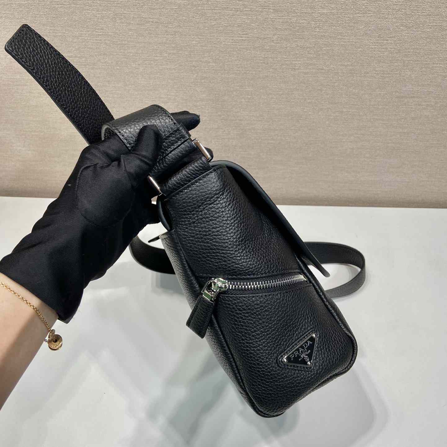Prada Leather Bag With Shoulder Strap - FashionPlug