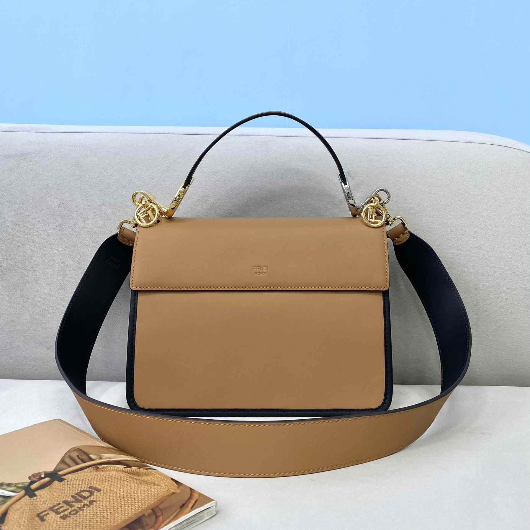 Fendi FF Logo Bottom Shoulder Bag(26cm) - FashionPlug