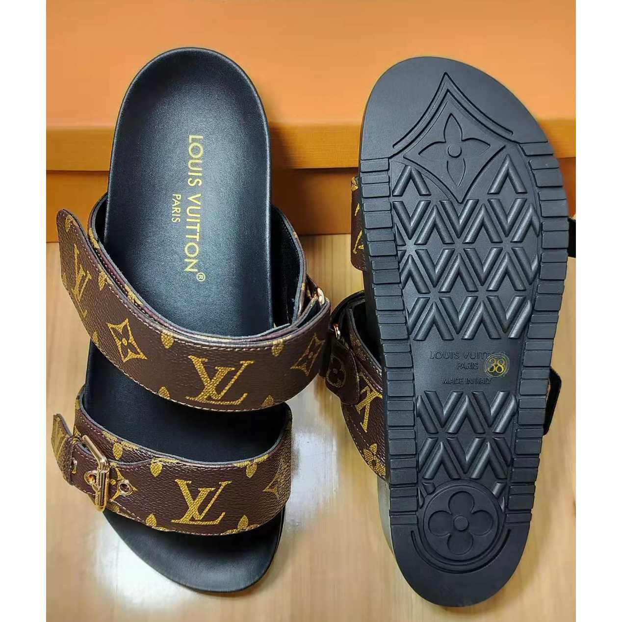 Louis Vuitton Bom Dia Flat Comfort Mule   1AAW8L - FashionPlug
