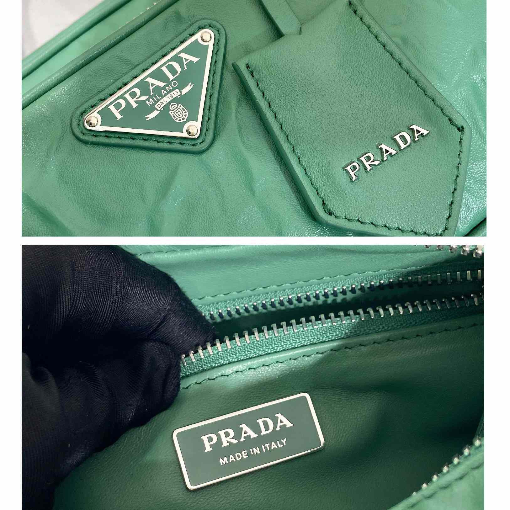 Prada Antique Nappa Leather Multi-pocket Top-handle Bag - FashionPlug