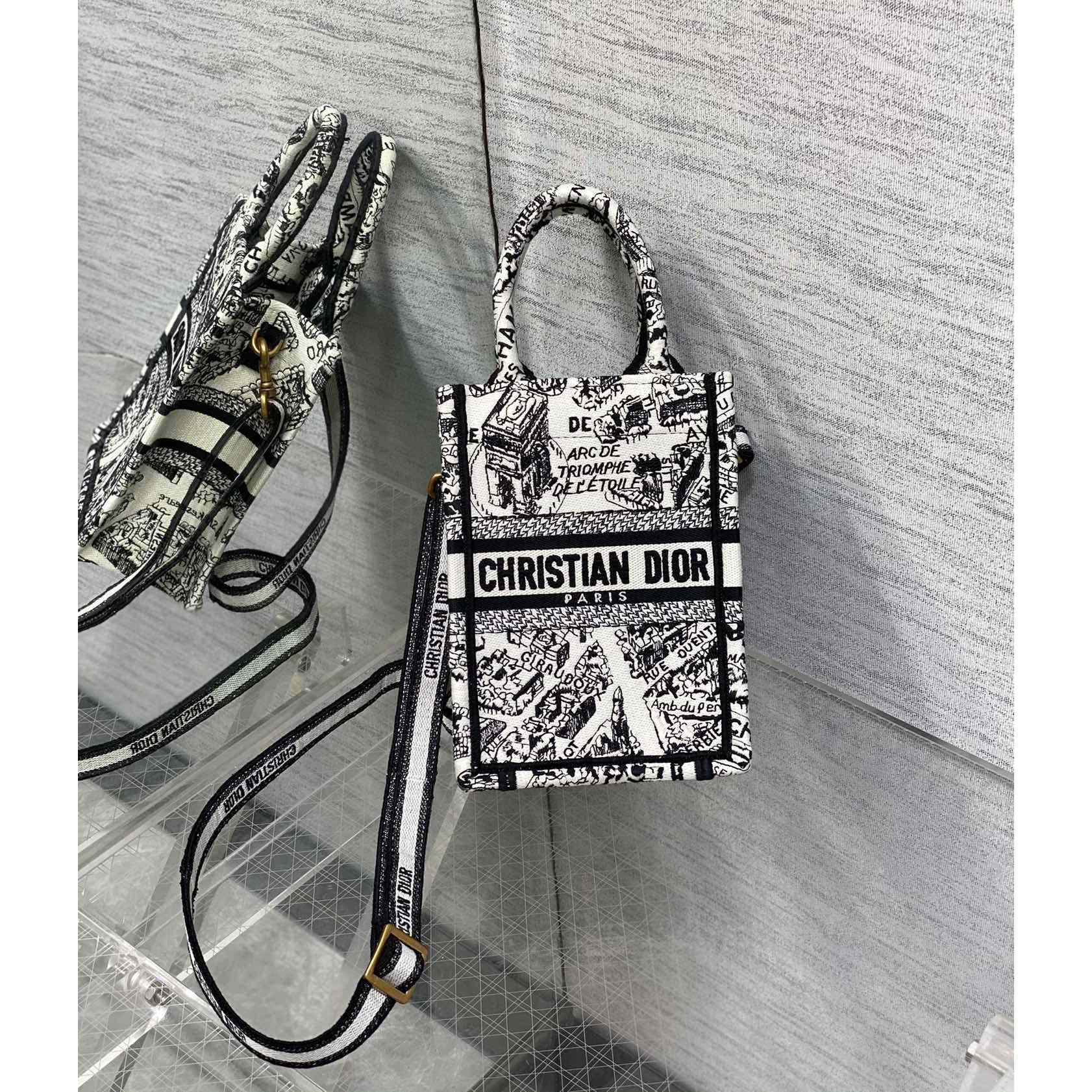 Dior Mini Dior Book Tote Phone Bag - FashionPlug