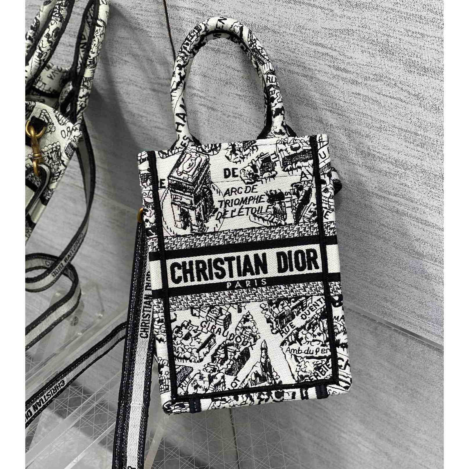 Dior Mini Dior Book Tote Phone Bag - FashionPlug