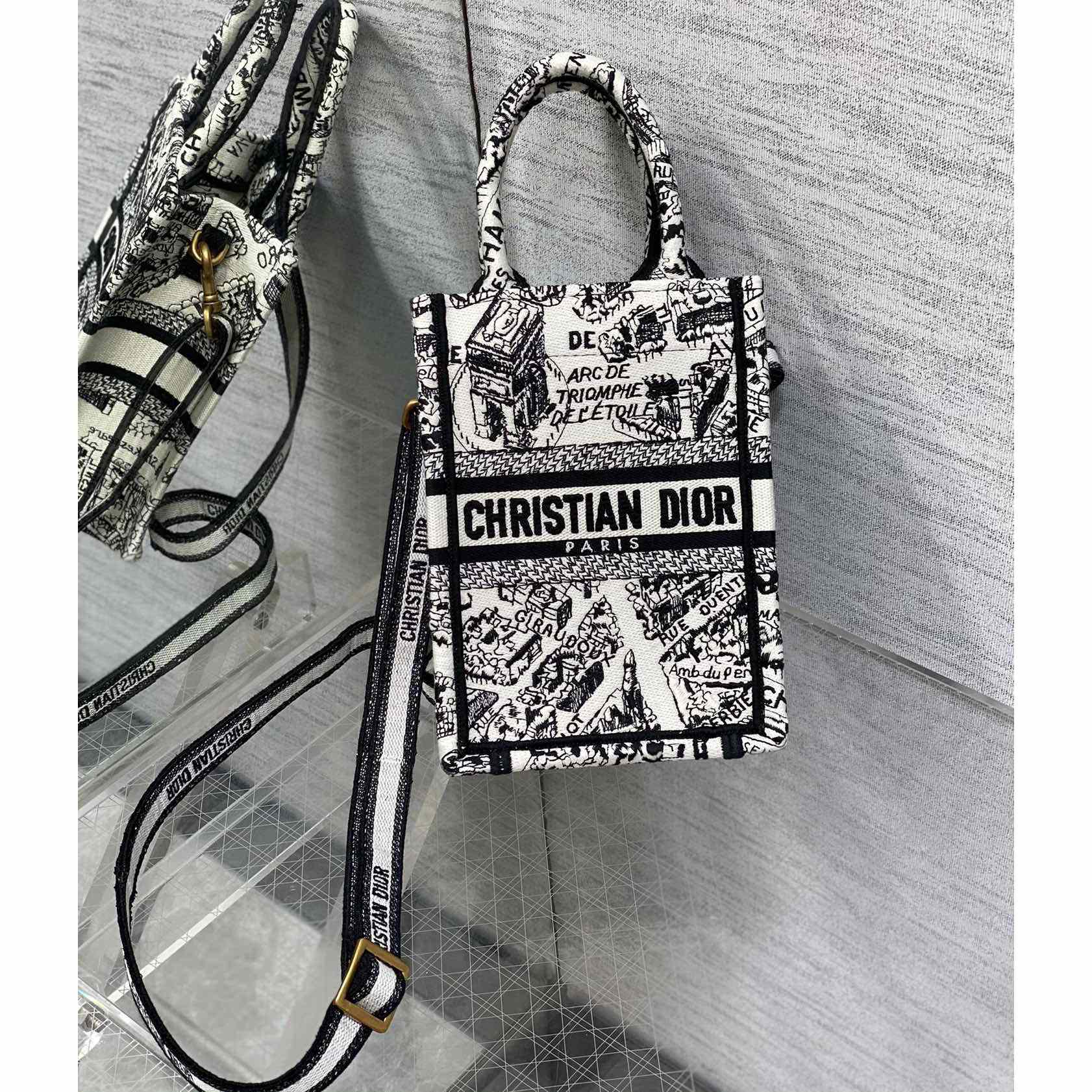 Dior Mini Dior Book Tote Phone Bag - FashionPlug
