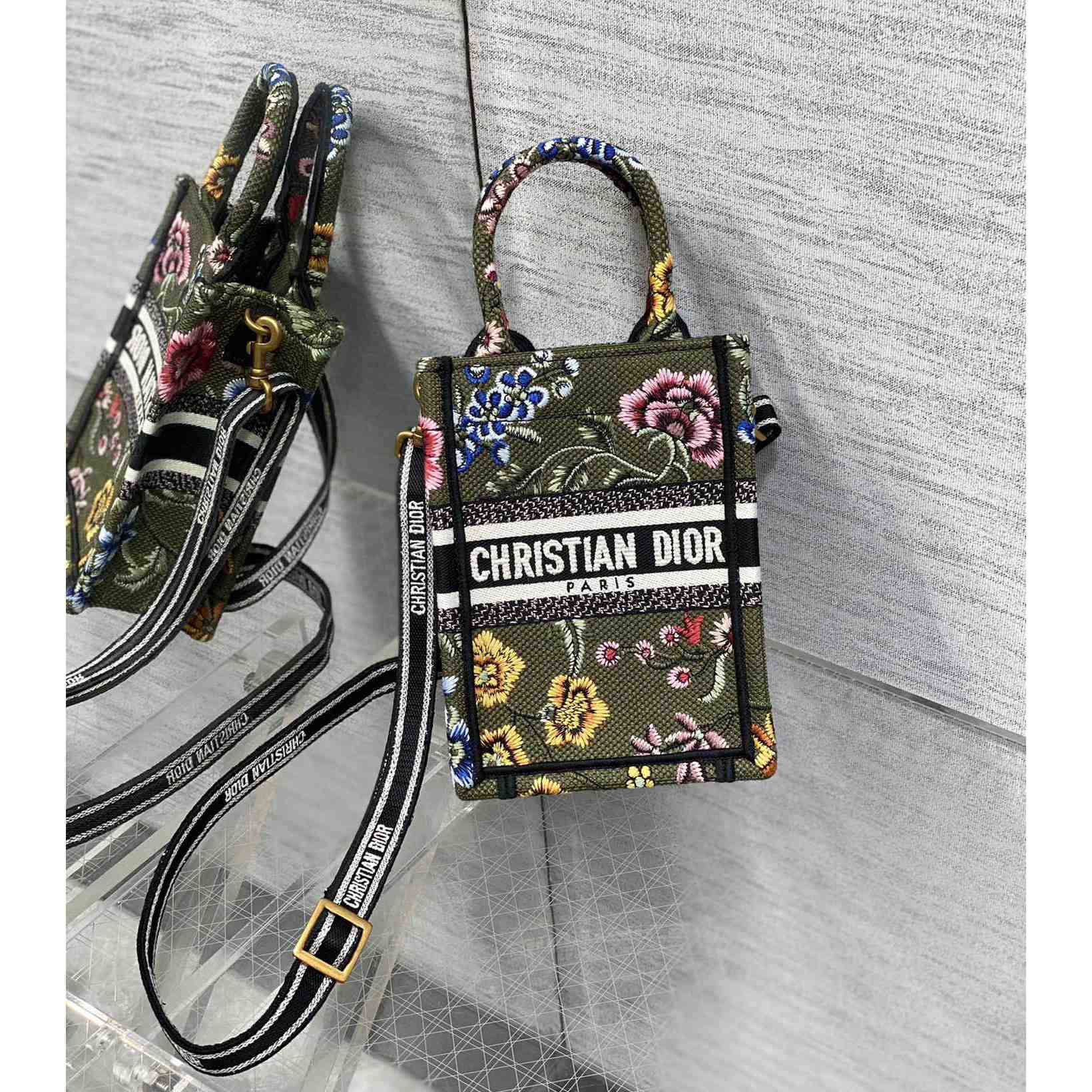 Dior Mini Dior Book Tote Phone Bag - FashionPlug