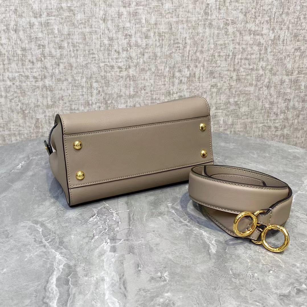 Fendi Peekaboo Mini Dove Gray Leather Bag - FashionPlug