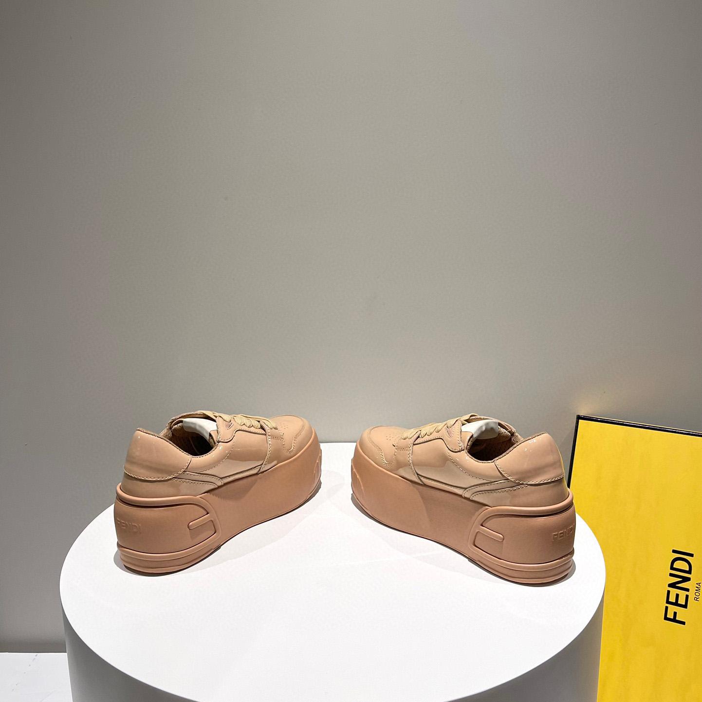Fendi Fashion Show Beige Leather Low-Tops Sneaker  - FashionPlug