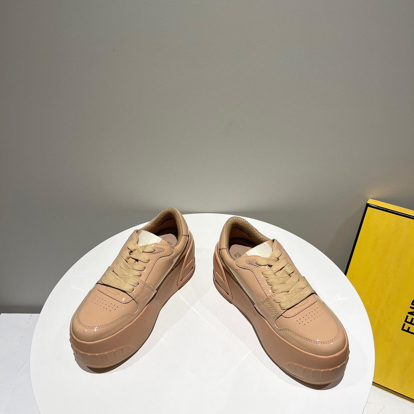 Fendi Fashion Show Beige Leather Low-Tops Sneaker  - FashionPlug