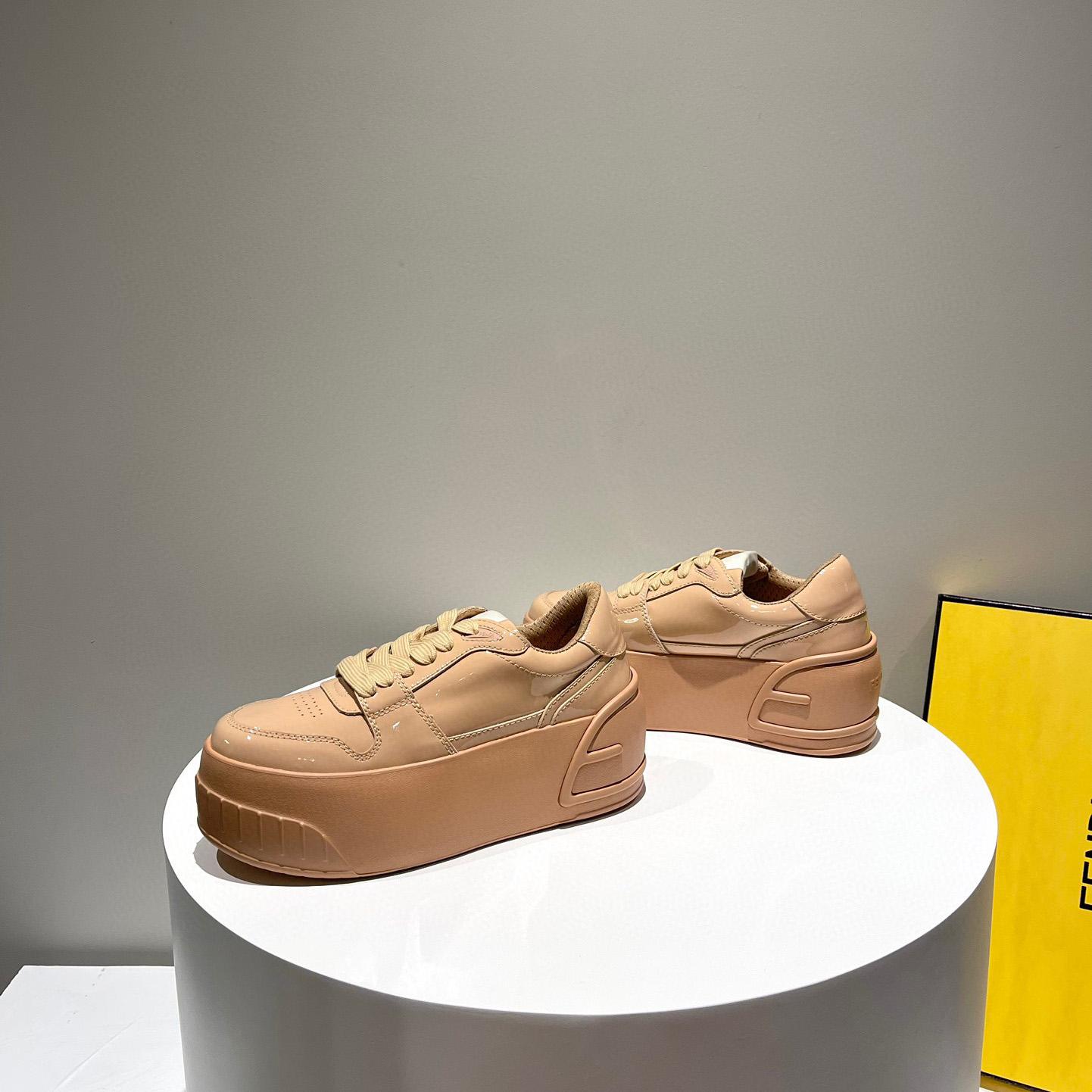 Fendi Fashion Show Beige Leather Low-Tops Sneaker  - FashionPlug