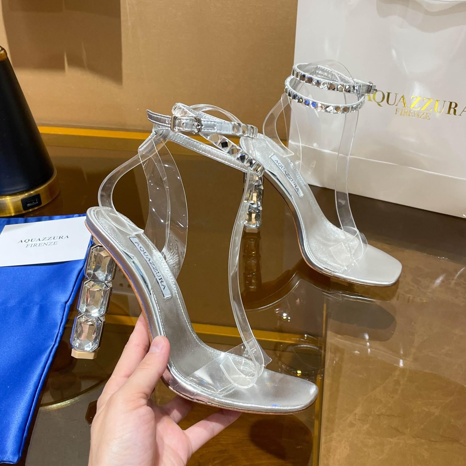 Aquazzura Aura Plexi Sandal 105 - FashionPlug
