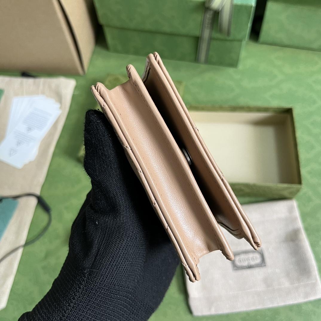 Gucci GG Marmont Matelassé Card Case Wallet - FashionPlug