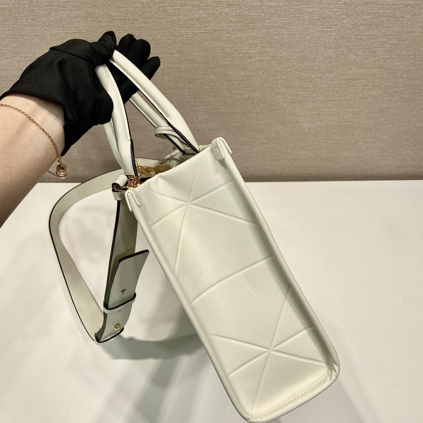 Prada Small Leather Prada Symbole Bag With Topstitching - FashionPlug