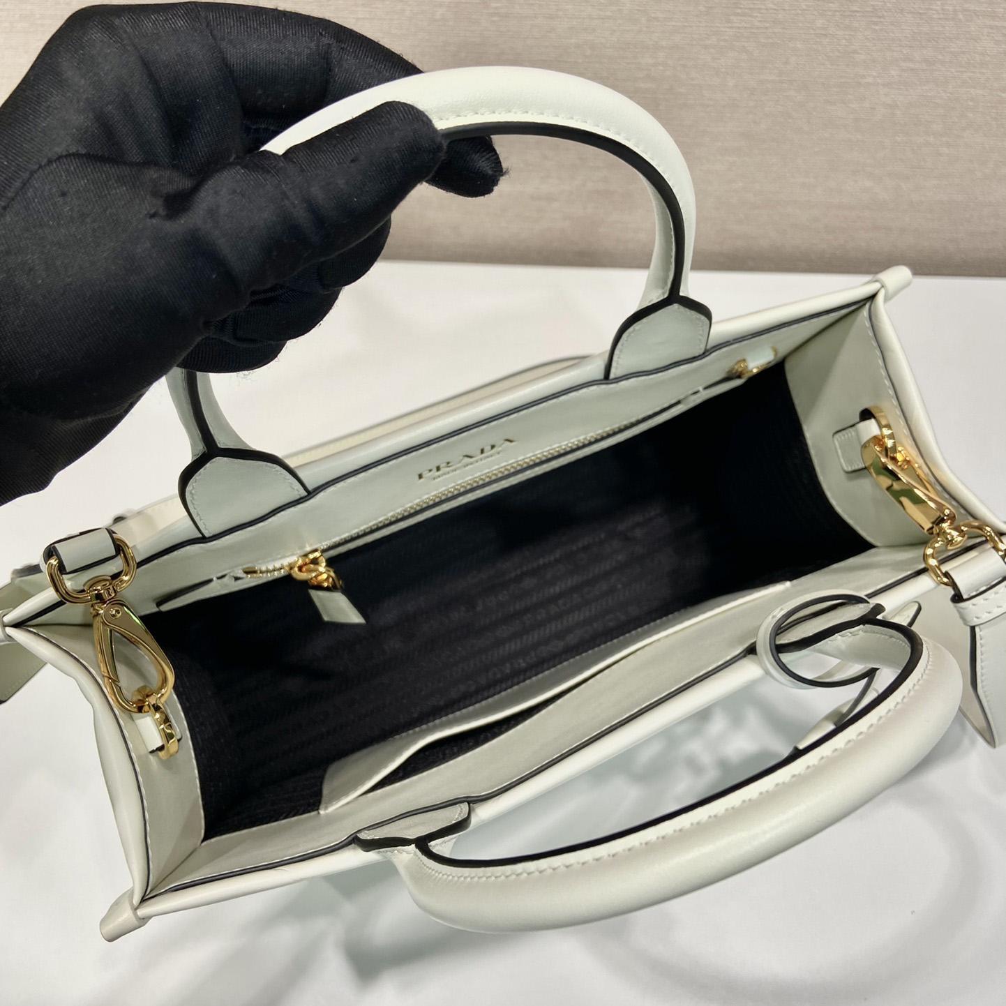 Prada Small Leather Prada Symbole Bag With Topstitching - FashionPlug