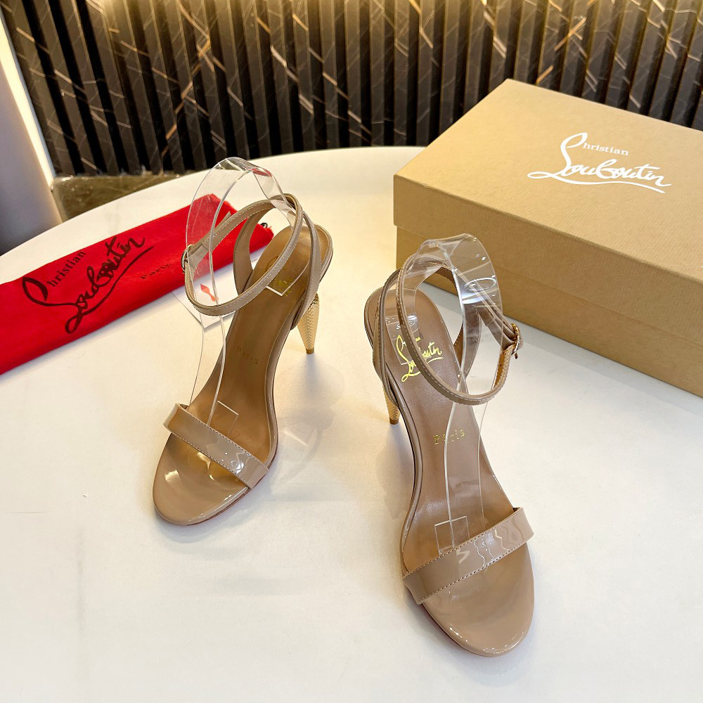 Christian Louboutin Lipqueen 105 Patent Leather Sandals - FashionPlug