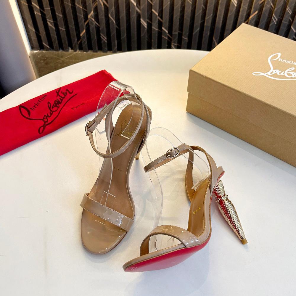 Christian Louboutin Lipqueen 105 Patent Leather Sandals - FashionPlug